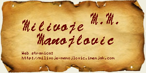 Milivoje Manojlović vizit kartica
